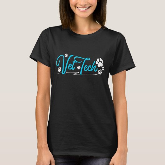 Vet Tech Pawprint Veterinary technicus T-shirt (Voorkant)