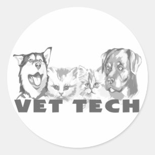 Vet Tech Ronde Sticker