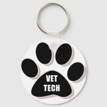 vet tech sleutelhanger paw zwart