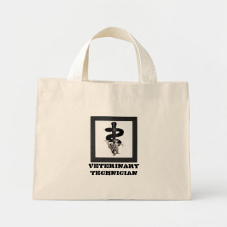 Vet-tech-symbool, veterinair technicus mini tote bag
