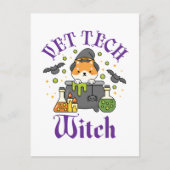 Vet Tech Witch Veterinary Technicier Halloween Briefkaart (Voorkant)