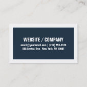 Vet tekstbreed Visitekaartje - blauw / wit (Achterkant)