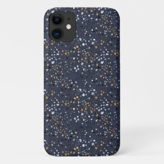 Vet Terrazzo Print (Marine) iPhone 11 Hoesje