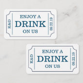 Vet Ticket Stijl "Geniet van een drankje op ons" S Informatiekaartje (Voorkant / Achterkant)