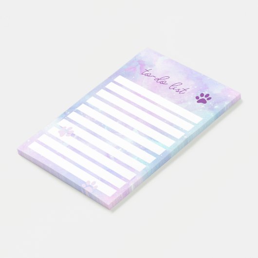 Vet to Do lijst Pet Paw Print Post-it® Notes (Schuin)