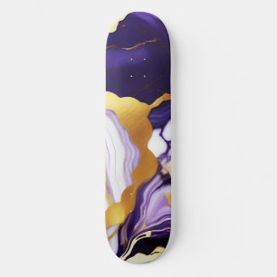 Vet Trendy paarse geel Gouden faux marmer Skateboard