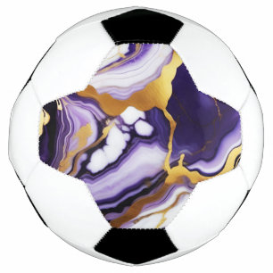 Vet Trendy paarse geel Gouden faux marmer Voetbal