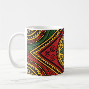 Vet Tribal Geometrisch Patroon – Kleurrijke Etnisc Koffiemok