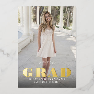 Vet Type Afstuderen Volledige foto Folie Uitnodiging