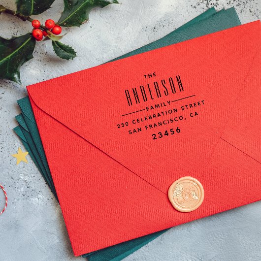 Vet Typografie Aangepaste naam Retouradres Rubberstempel