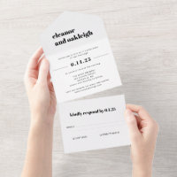 Vet Typografie Basic Zwart Wit Modern Bruiloft