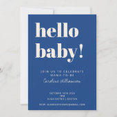 Vet Typografie Blauw Modern Schattige Baby shower Kaart (Voorkant)