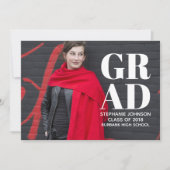 Vet Typografie Foto Afstuderen | Wit Kaart (Voorkant)