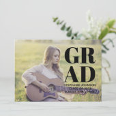 Vet Typografie Foto Afstuderen | Zwart Kaart (Staand voorkant)