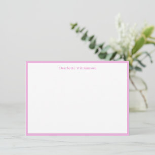 Vet Typografie Gepersonaliseerde naam Roze rand Bedankkaart