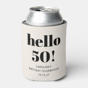 Vet Typografie Ivoor Modern 50ste Verjaardagsfeest Blikjeskoeler