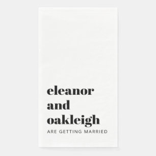 Vet Typografie Modern Bruiloft Witte Achtergrond Servet