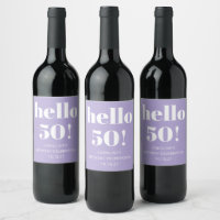 Vet Typografie Modern Lavendel Verjaardagsfeest 50