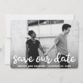 Vet Typografie Moderne bruiloft Save The Date (Voorkant)
