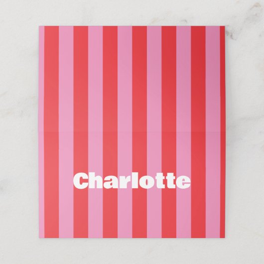 Vet Typografie, Roze en Rode Bruiloft (Buitenkant ongevouwen)