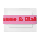 Vet Typografie, Roze en Rode Bruiloft Uitnodigingen Wikkel (Voorkant Voorbeeld)