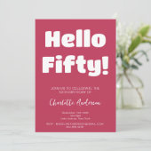 Vet Typografie Viva Magenta Modern 50ste verjaarda Kaart (Staand voorkant)