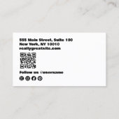 Vet Typografie Zwart-wit Moderne QR-code Visitekaartje (Achterkant)