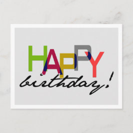 Vet Unisex Happy Birthday Typography Briefkaart