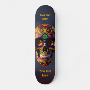 Vet Veelkleurige suikerschedel Skateboard