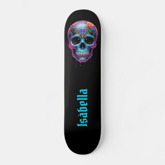 Vet Veelkleurige suikerschedel Skateboard (Voorkant)