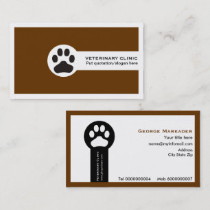 Vet/Veterinary Clinic minimalist visitekaartjes