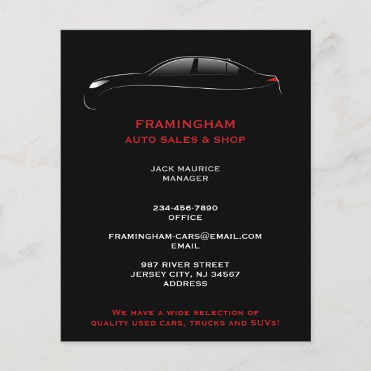 Vet voor autoverkoop flyer (Voorkant)