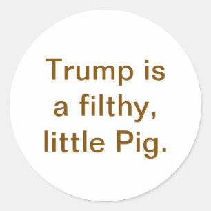 Vet Vuil Varkentje Trump Hankamer Artjunkhaus  Ronde Sticker