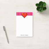 Vet, warm roze, rode strepen, rood metaalhars post-it® notes (Kantoor)