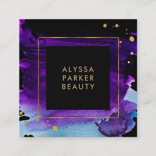 Vet Waterverf op maat Vierkante Visitekaartje (Voorkant)