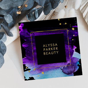 Vet Waterverf plastic met Faux Gold Watch-accessoi Vierkante Visitekaartje