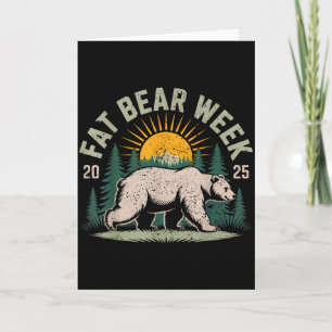 Vet week dikke beer Retro vintage grizzlybeer Retr Kaart