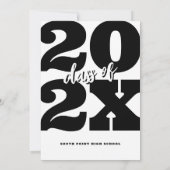 Vet Wit Retro Afstuderen Uitnodiging (Achterkant)