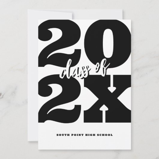 Vet Wit Retro Afstuderen Uitnodiging (Achterkant)