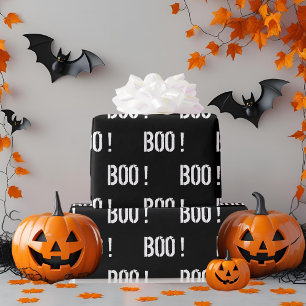 Vet zwart "BOO!" Halloween Cadeaupapier