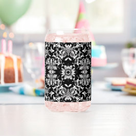 Vet Zwart Botanisch Ontwerp: Opvallende Natuur Blikvorm Glas