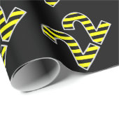 Vet, zwart en geel Stripes 22 Event # (Birthday) Cadeaupapier (Rol Hoek)