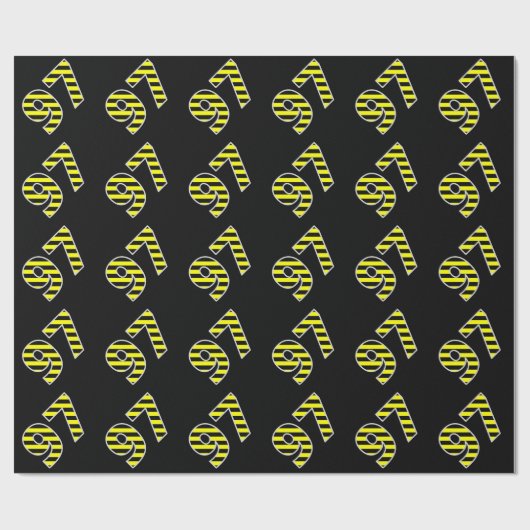 Vet, zwart en geel Stripes 97 Event # (Birthday) Cadeaupapier (Vlak)
