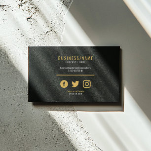 Vet zwart en goud social media professional visitekaartje