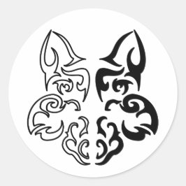 Vet zwart en wit dier Wolf Head Design Ronde Sticker