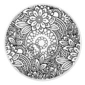 Vet zwart en wit grafisch ontwerp keramische knop (Voorkant)