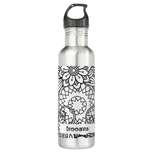 Vet zwart en wit grafisch ontwerp waterfles  (Voorkant)