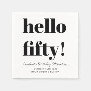 Vet zwart en wit, moderne 50e verjaardag, aangepas servet