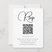 Vet zwart en wit RSVP met QR-code Kaartje (Voorkant)