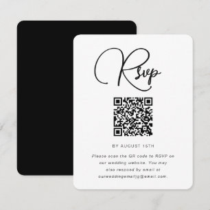 Vet zwart en wit RSVP met QR-code Kaartje